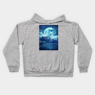 full moon night Kids Hoodie